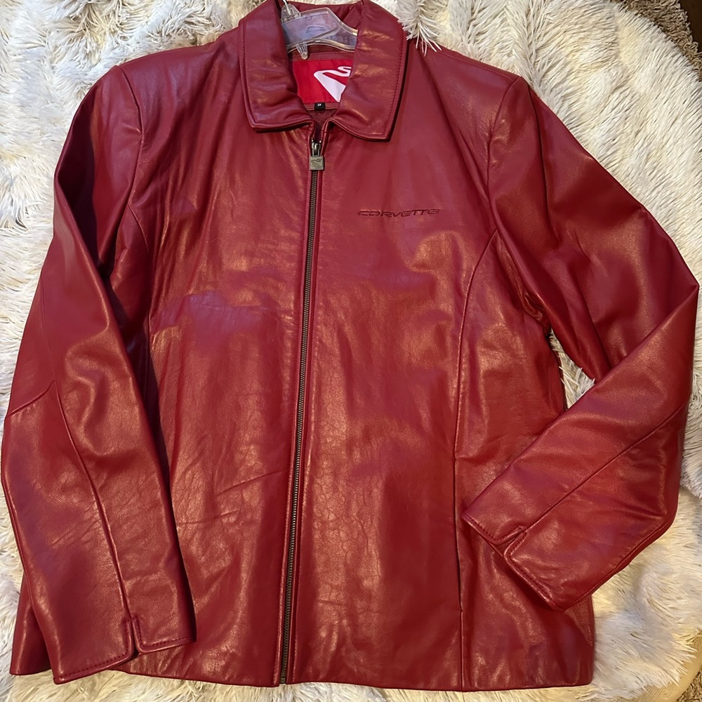 Corvette Women's Red Leather Jacket